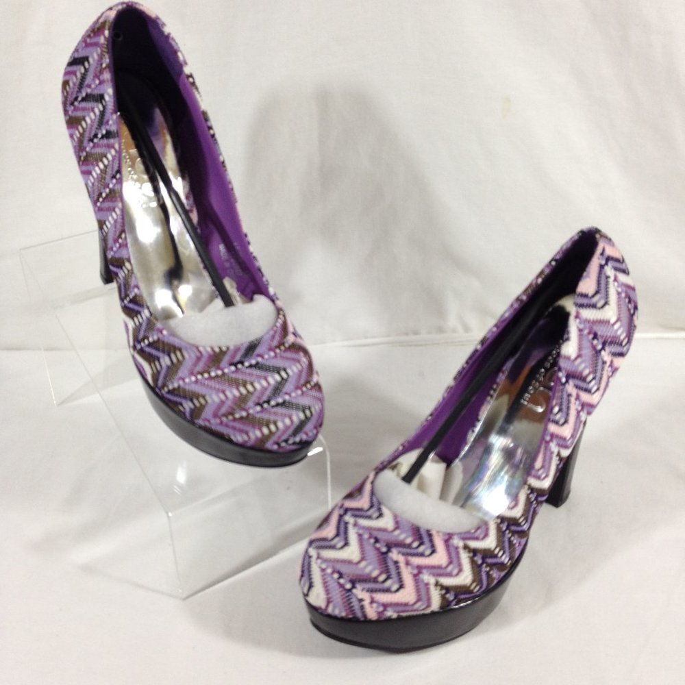 Shoes of Soul-Final Price- Fabric Platform Heels Purple Sz 8